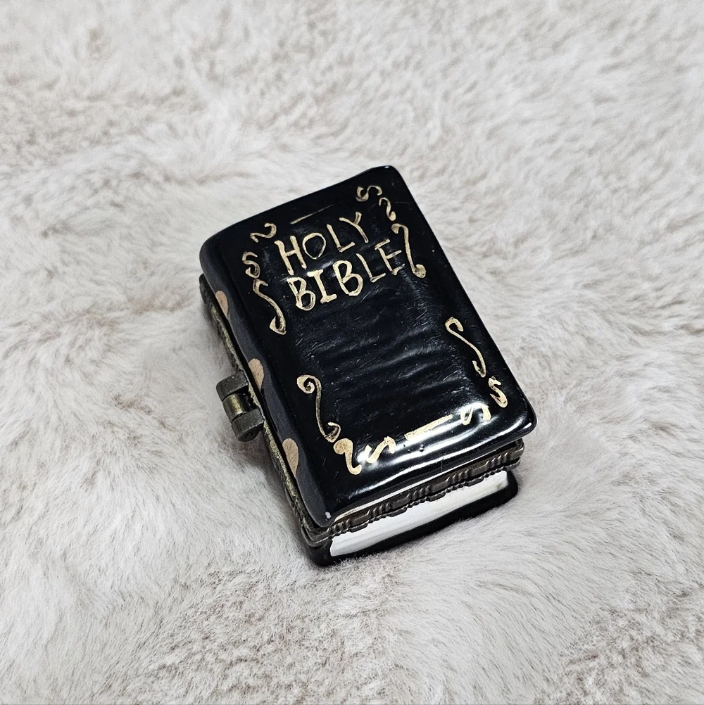 Black and Gold Miniature Holy Bible Locket